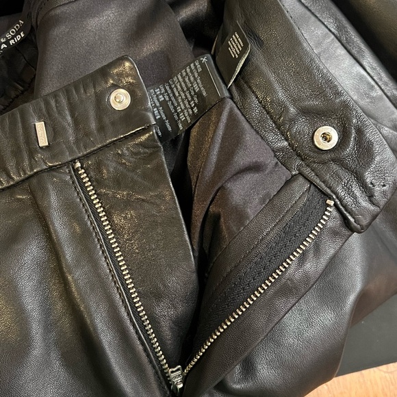 Scotch & Soda Maison Scotch Good for a Ride 100% Leather Biker Pants Size 6 US - Picture 10 of 10